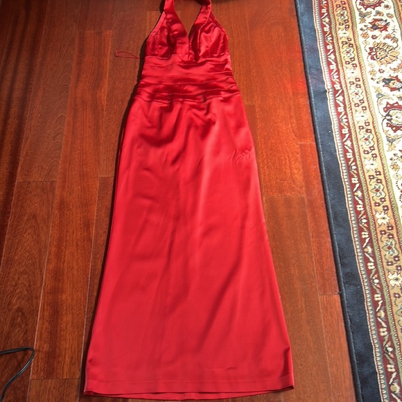 Red vintage style evening prom gown size 2 - Picture 3 of 9